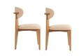 Set scaune 2 piese, Wayland, Lionte, Bej / Stejar deschis