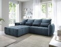 Coltar extensibil stanga 4 locuri ELTAP, LT-40MAN, Campo, 265x196x88 cm, lemn/poliester, albastru inchis