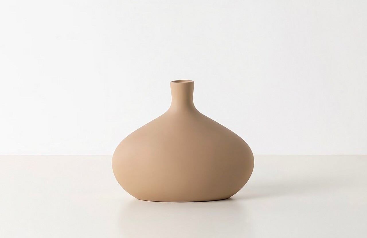 Vaza, CY0200, Ceramica, Maro deschis