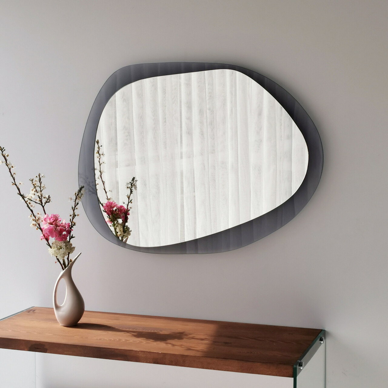 Oglinda decorativa, Neostill, Aqua A344, 75x55 cm, 100% STICLA CALITA (grosime: 2 cm), Fumuriu - 1 | YEO