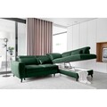 Coltar extensibil dreapta 4 locuri ELTAP, RT-35LO, Noble, 255x201x100 cm, lemn/poliester, verde inchis