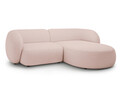 Coltar dreapta 2 locuri, Kate, Micadoni, 255x176x76 cm, tesatura boucle, roz pudra