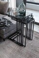 Set masute 3 piese, Hanah Home, Mira, Negru / Fume