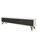 Comoda TV Alberi, Puqa Design, 160x25x35 cm, alb/antracit