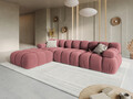 Canapea modulara 4 locuri, Bellis-51, Micadoni Home, 282x188x70 cm, catifea, roz