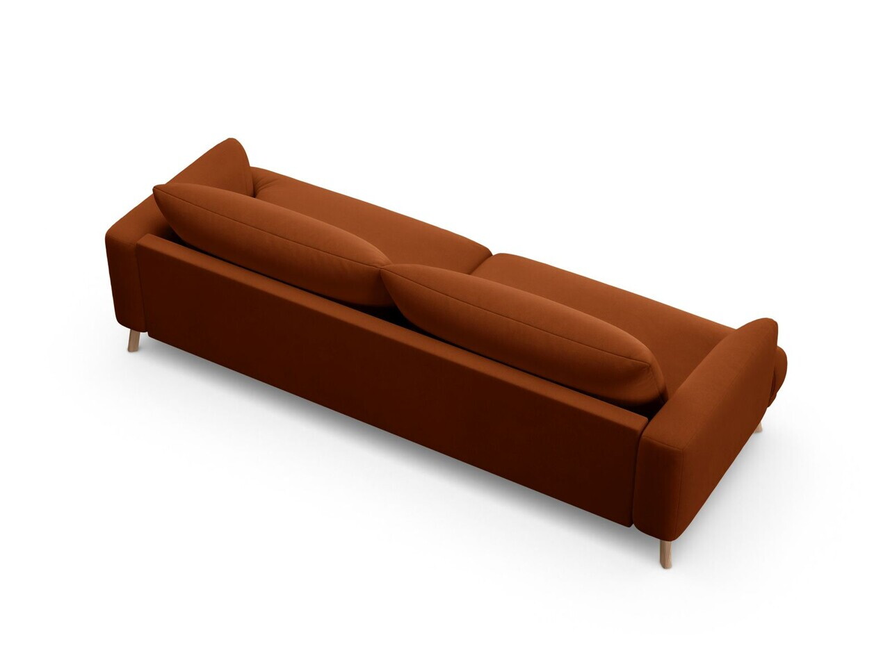 Canapea 4 locuri, Naomi, Micadoni Home, 230x95x75 cm, catifea, teracota — imaginea 2