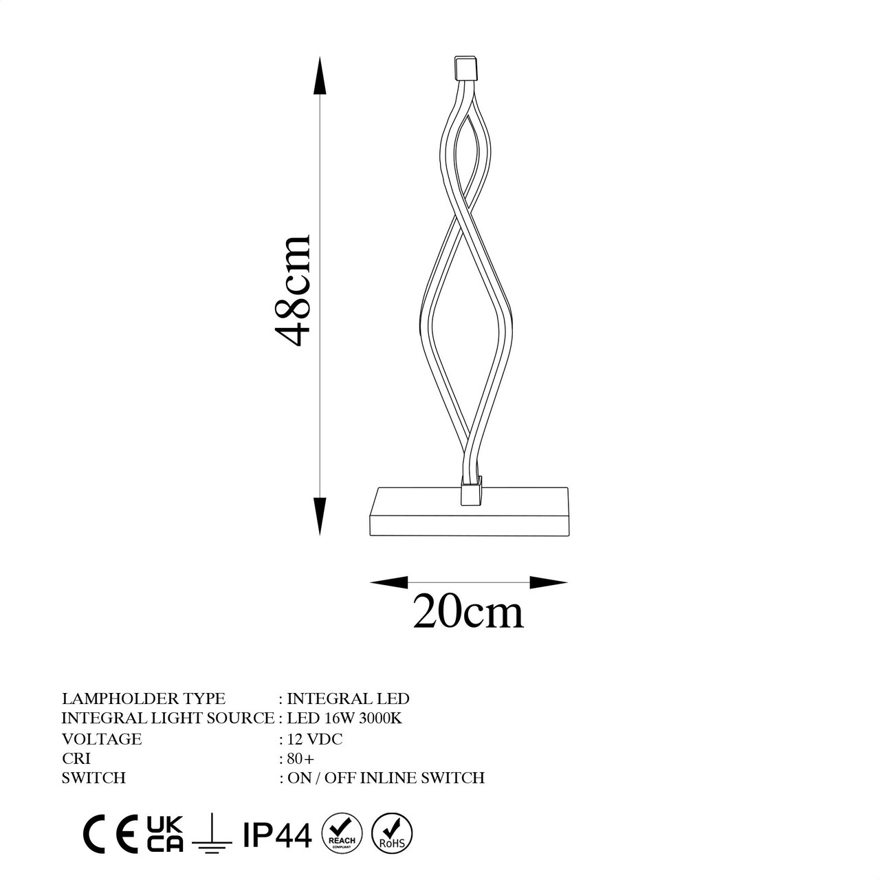 Lampa de masa, Fresno, 119FRS1416, Metal, Auriu