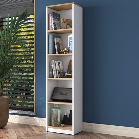 Corp biblioteca, Rani, HC111, 40x161 cm, PAL, Alb/Maro