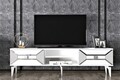 Comoda TV, Olivia, Yumedi, 150x50x30 cm, PAL , Alb / Argintiu