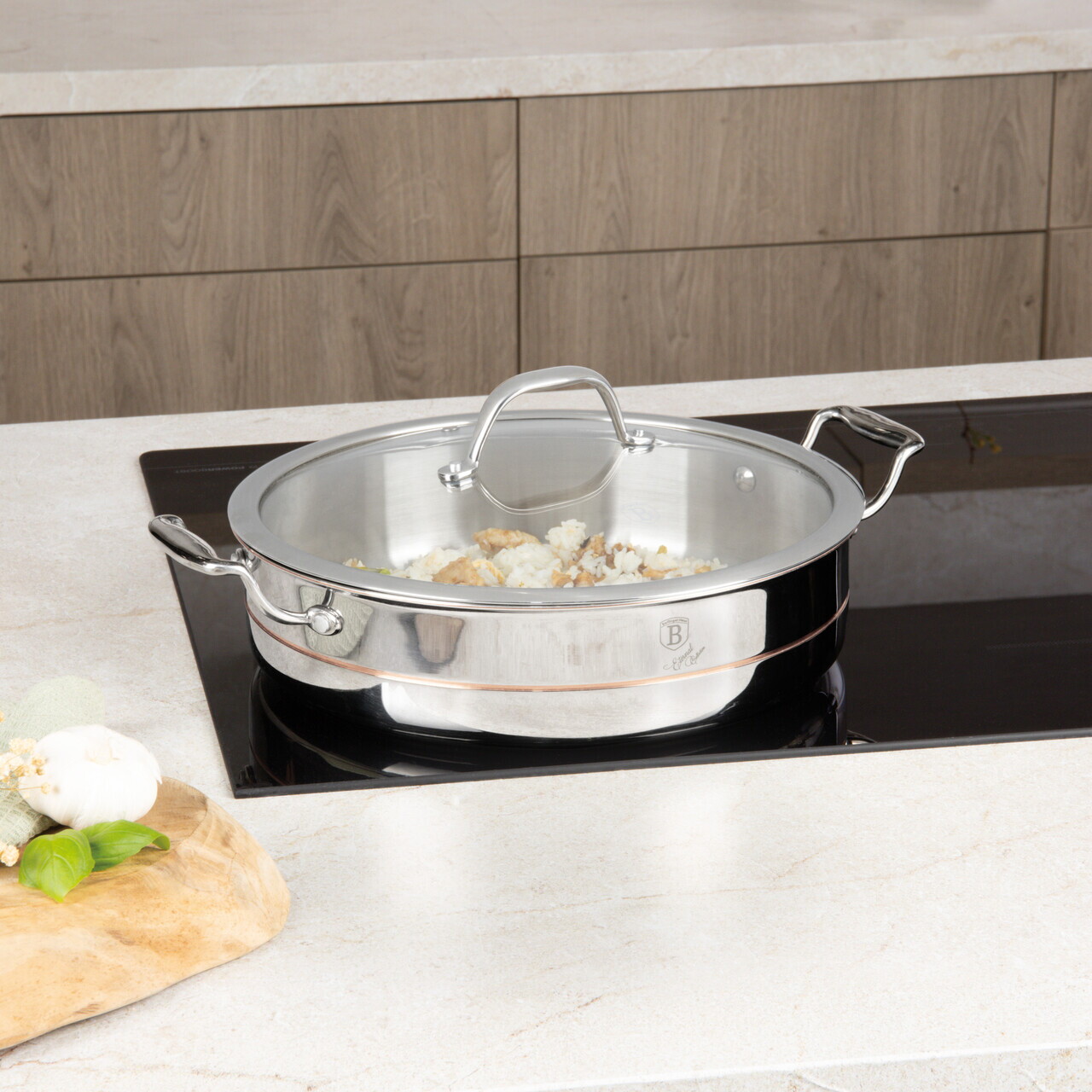 Oala cu capac Berlinger Haus, Copper Touch, 28 cm, inox, argintiu - imagine 4