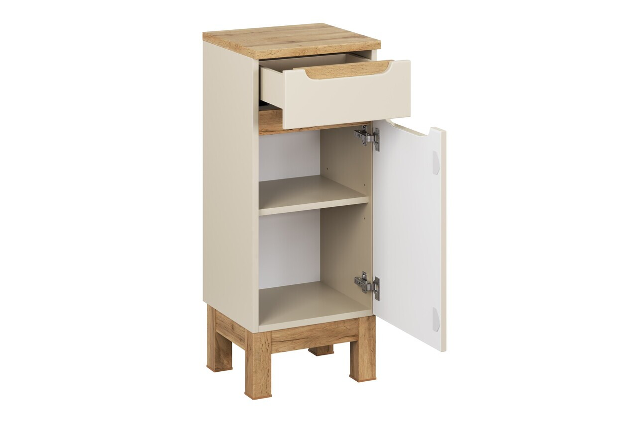 Dulapior cu 1 usa si 1 sertar, Bali Cashmere, Comad, 35x33x87 cm, MDF/PAL laminat, casmir mat — imaginea 8