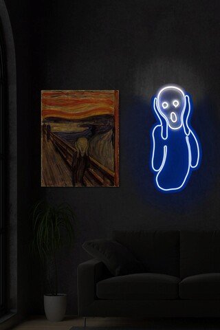 Decoratiune luminoasa LED, Scream, Benzi flexibile de neon, DC 12 V, Albastru alb mezoni.ro