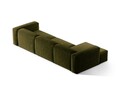Coltar stanga 4 locuri, Bergamo, Cosmopolitan Design, 344x152x70 cm, catifea chenille raiata, verde