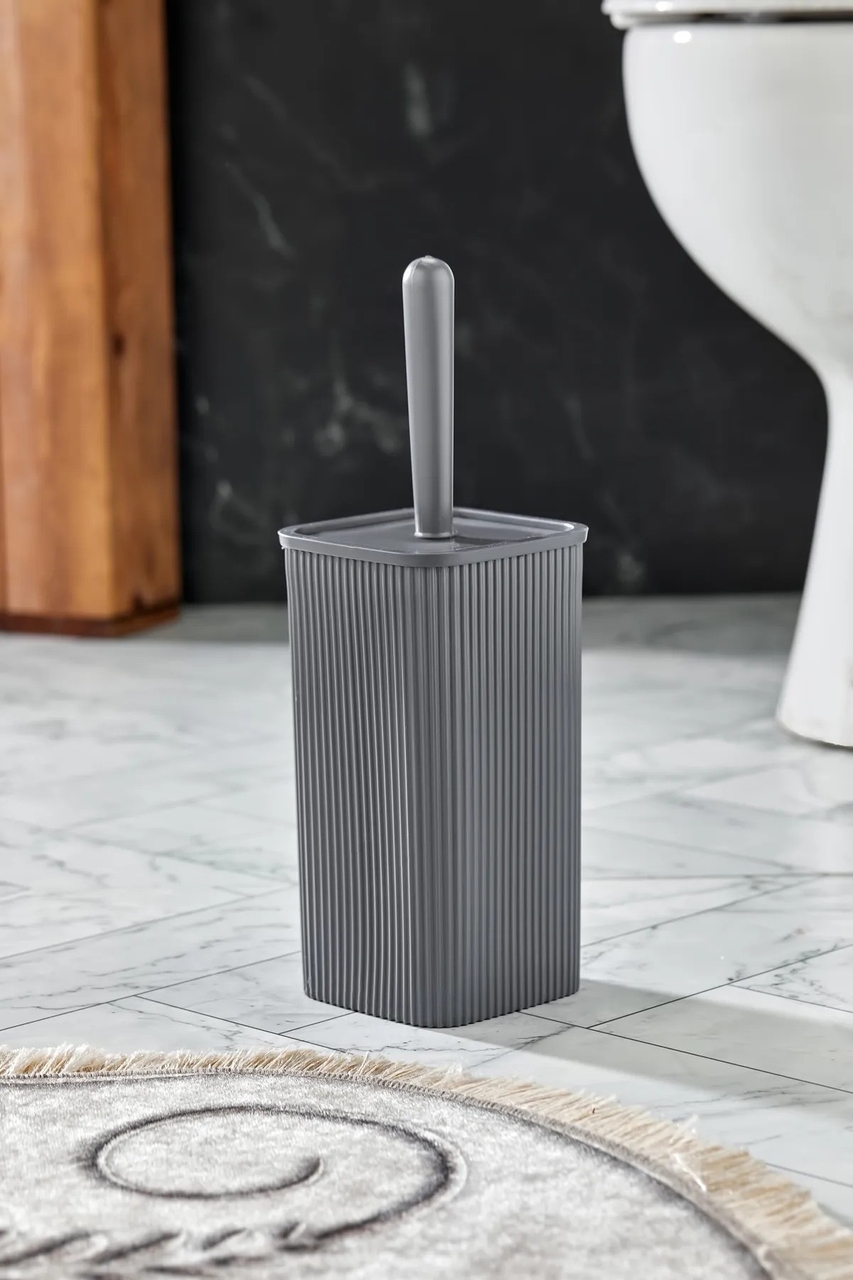 Perie de toaleta, L'essentiel Maison, PZR-049, 17.5x7 cm, Gri