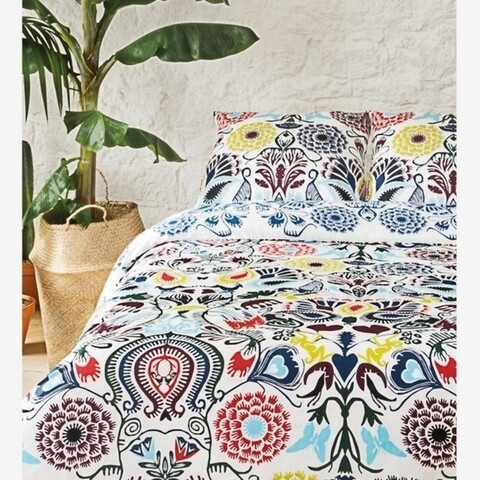 Lenjerie de pat pentru doua persoane King Size, Christian Lacroix, 3 piese, 100% bumbac satinat, multicolor