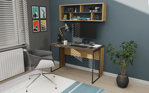 Birou, retricy, bronx, 120x59.6x114.2 cm, pal, wenge / stejar