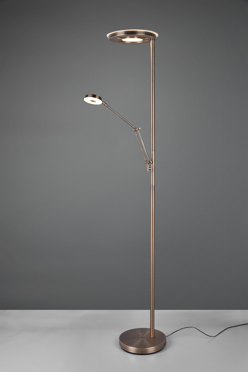 Lampadar Barrie, TRIO, 30x181 cm, 32W/6W, 2x SMD LED, metal, bronz antic