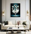 Tablou decorativ Dancing -A, Mauro Ferretti, 72x102 cm, lemn de pin/canvas pictat si lacuit, multicolor