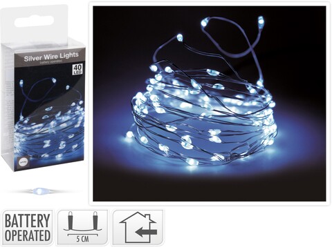 Instalatie Silverwire, 40 micro LED-uri, lumina rece brad imagine 2022 by aka-home.ro