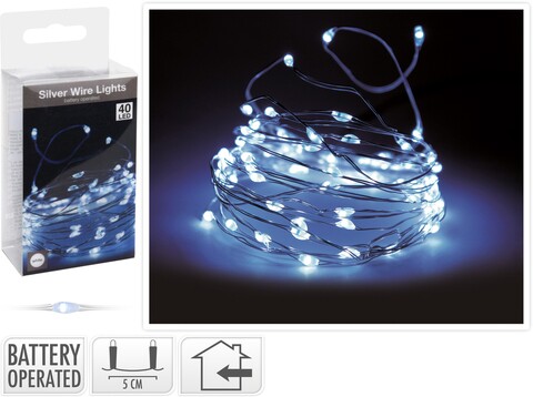Instalatie silverwire, 40 micro led-uri, lumina rece