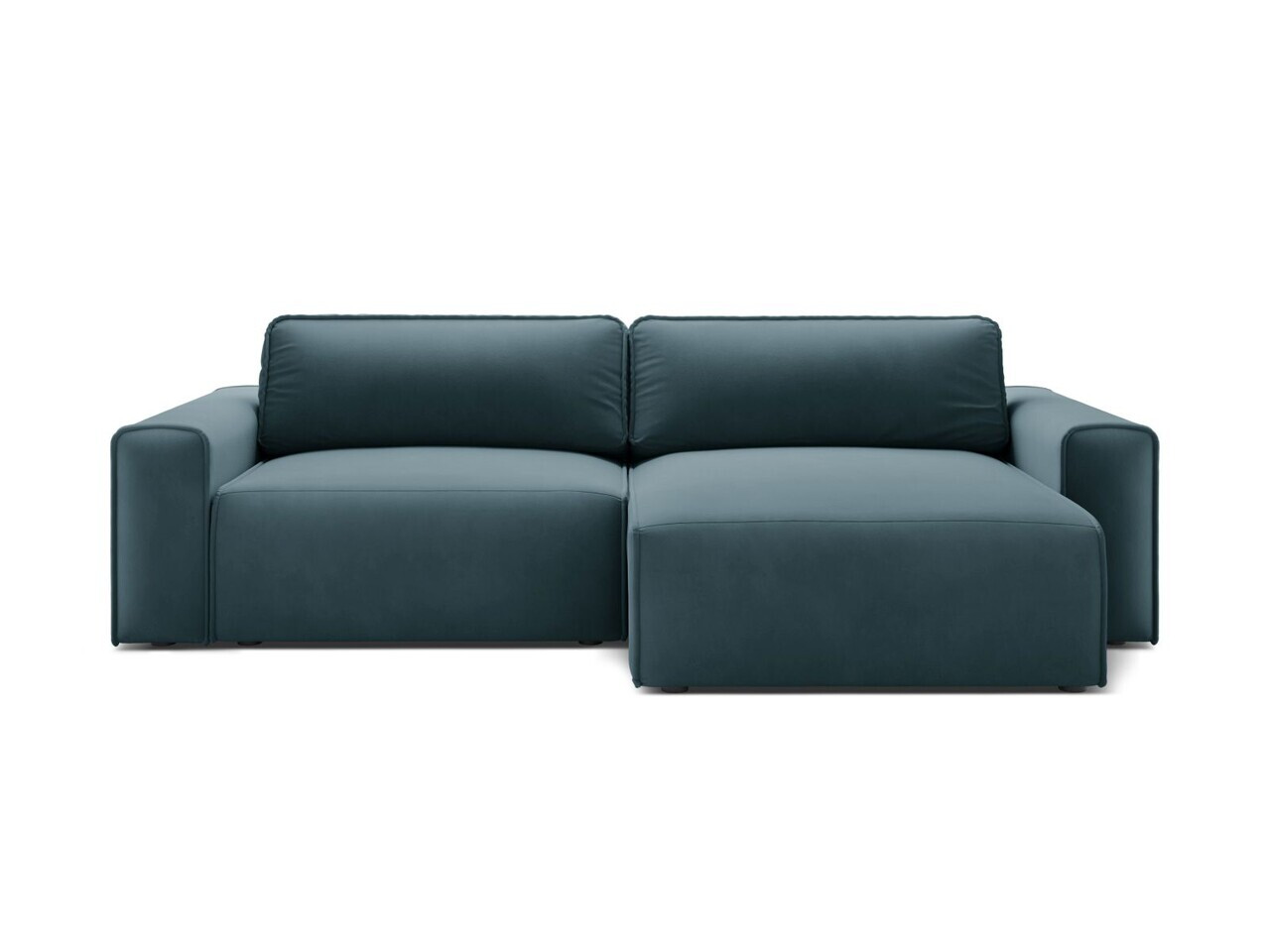Coltar extensibil dreapta 3 locuri, Victor, Micadoni Home, 246x148x83 cm, catifea, albastru