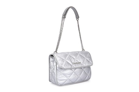 Geanta juicy couture 372, 25x8x18 cm, piele ecologica, platina