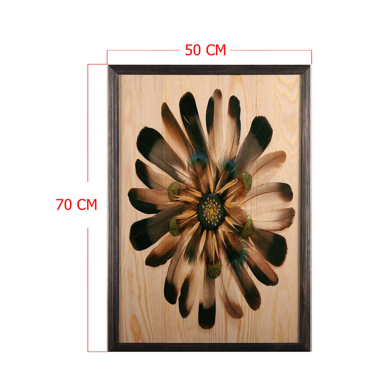 Tablou decorativ, Flower XL, Lemn, Lemn, Multicolor