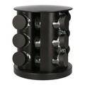 Set 12 recipiente pentru condimente si suport, Otto, Homla, 19x21 cm, metal/sticla/plastic, negru/transparent