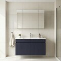 Set Dulap de Baie cu Chiuvetă și Oglindă (2 Piese), Hanah Home, Tivoli 100, Albastru marin mat