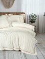 Lenjerie de pat dubla, Banded - Brown, Cotton Box, 85% bumbac / 15% in