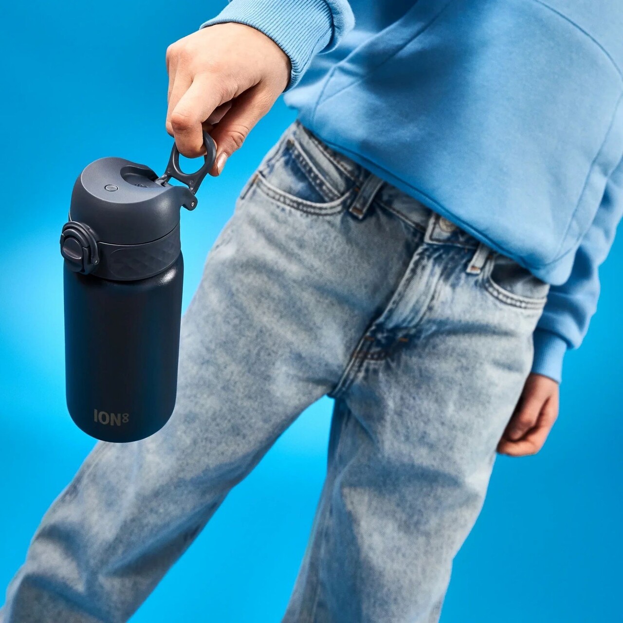 Sticla apa pentru copii, inox, 400ml, Ash Navy - Ion8 - view 8