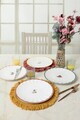 Set platouri servire, Hermia, 275KRM2618, Dimensiune: 27 cm (4 bucăți), Alb