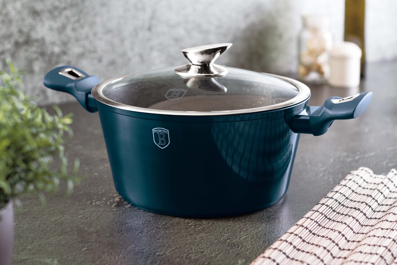 Oala cu capac Berlinger Haus, Aquamarine, 30 cm, 8 L, aluminiu forjat, blue - view 9