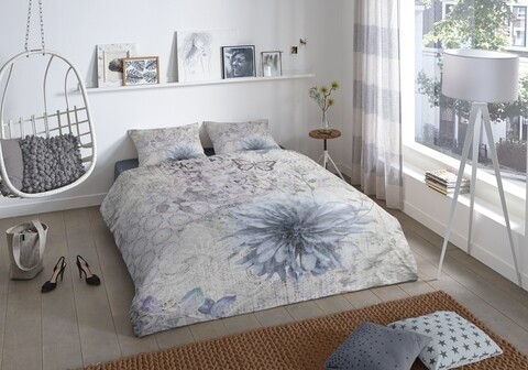 Lenjerie de pat pentru doua persoane, good morning melia, 100% bumbac, 3 piese, multicolora