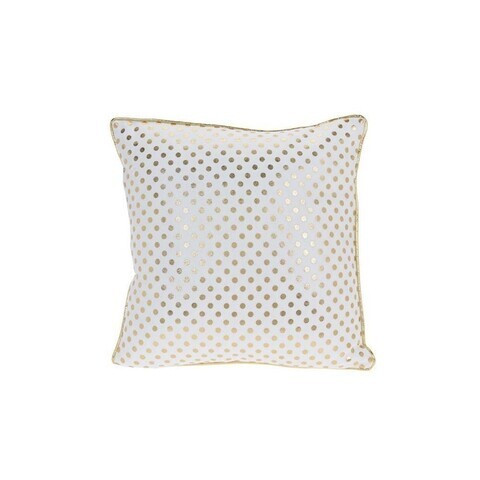 Perna decorativa Dots, 40x40 cm, poliester, alb/auriu