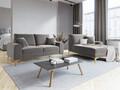 Canapea, Madara, Mazzini Sofas, 2 locuri, gold legs, 172x102x90 cm, catifea, gri deschis