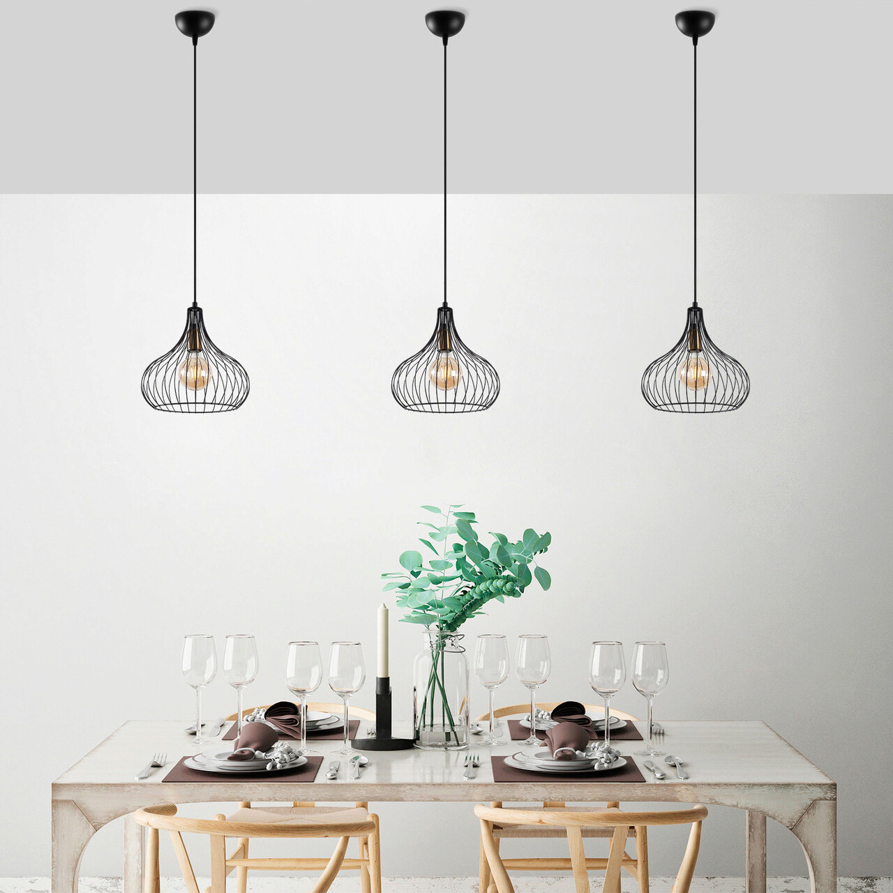 Lustra, Fulgor, 942FLG1601, Metal, Negru/Maro antic - 1 | YEO