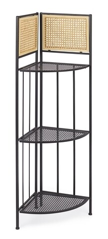 Etajera de colt Elyot, Bizzotto, 49 x 34 x 122 cm, pliabila, otel/ratan