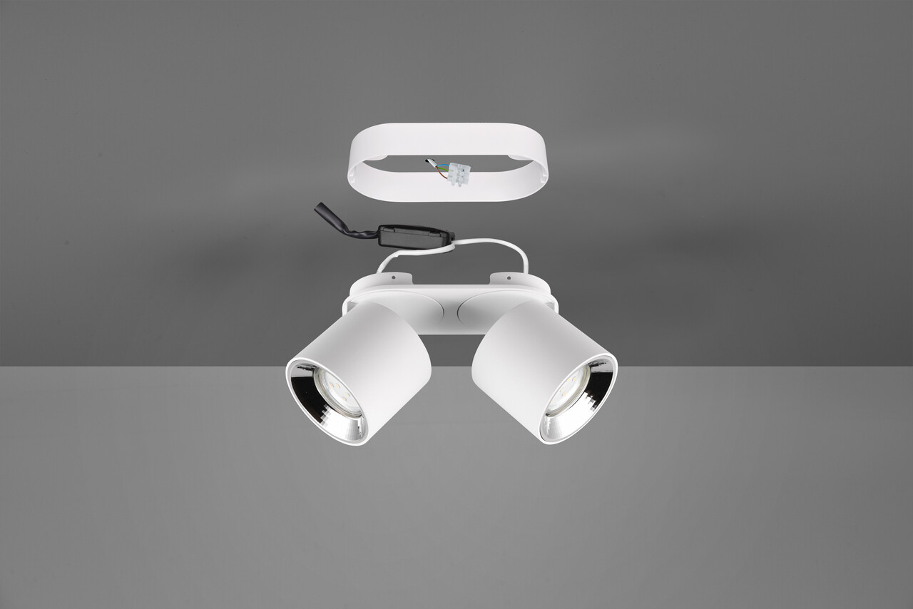Plafoniera Guayana, TRIO, 18x8.7x12 cm, 10W, 2x GU10, metal, alb mat