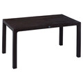 Set mobilier de gradina 7 piese Explore-Confident, Pakoworld, masa si 6 scaune, 150x90x73.5 cm, polipropilena, maro