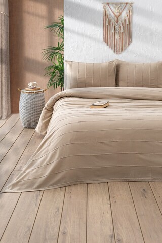 Set cuvertura pique dubla, Sedef - Beige, DC Home, Bumbac 