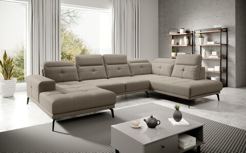 Coltar dreapta 6 locuri ELTAP, RT-18VER, Bretan, 350x205x107 cm, lemn/poliester, bej inchis