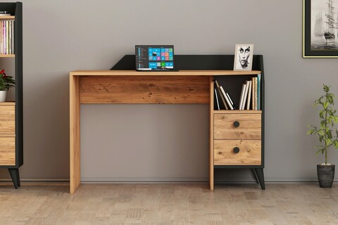 Birou, coraline, star, 120x82x55 cm, pin atlantic / negru