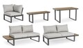 Set mobilier pentru gradina/terasa 5 piese Sven, Bizzotto, aluminiu/placaj/poliester, gri carbune