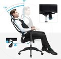 Scaun de birou, Songmics, ergonomic, suport lombar si tetiera reglabile, 62x69x112-122 cm, 120 kg, negru cerneala