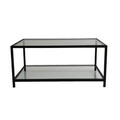 Masuta de cafea, Neostill, Astro sehpa / şeffaf temperli cam S400, 90x40x60 cm, Fume / Negru
