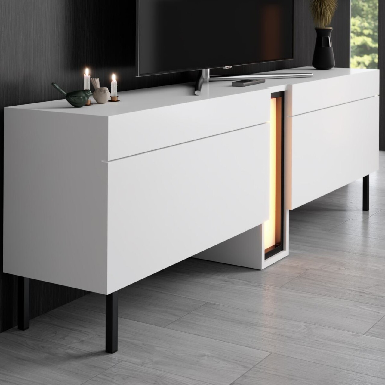 Comoda TV, Hanah Home, Nova, 180x55x32 cm, Alb - view 4
