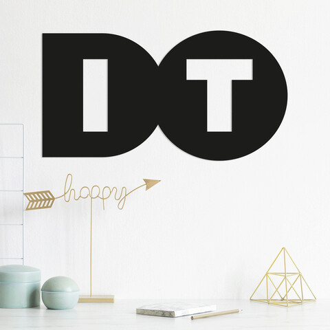 Decoratiune de perete, do it, metal, dimensiune: 50 x 30 cm, negru