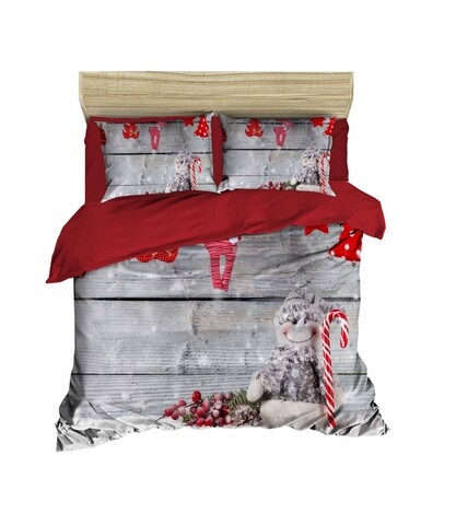 Poza Lenjerie de pat dubla Xmas-415, Pearl Home, 3 piese, amestec bumbac, multicolor