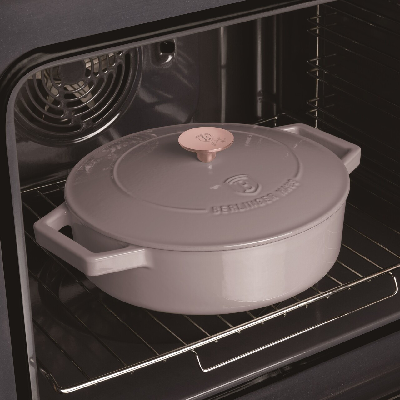 Oala cu capac Berlinger Haus, Taupe, 26 cm, 2.57 L, fonta, taupe - view 6